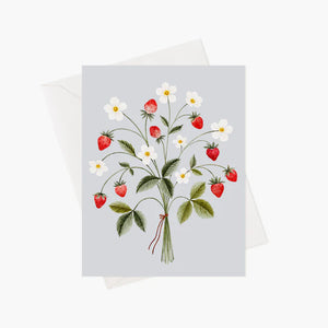 Marie-Lise Illustration - Carte de Souhait - Bouquet de Fraises Bleues