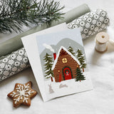 Marie-Lise Illustration-Carte de Noel-Chalet de Ski Lifestyle