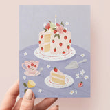 Marie-Lise llustration-Carte de Souhait-Gateaux aux fraise Lifestyle