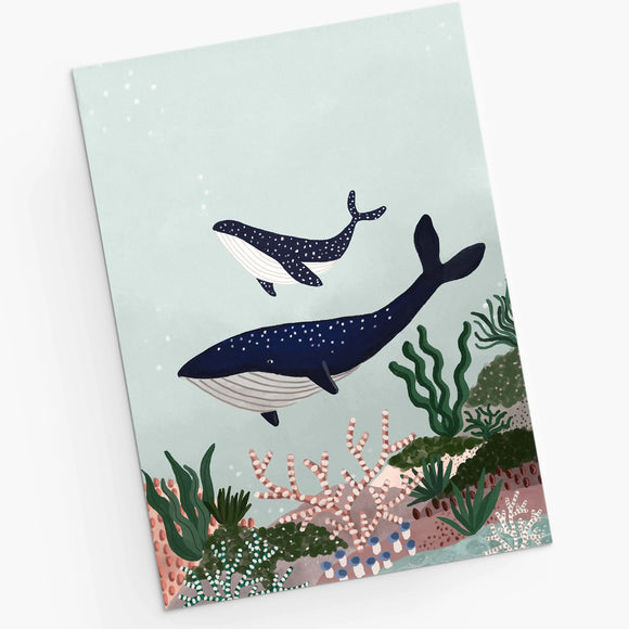 Mimi Et August-Carte Fete des Meres-Baleines