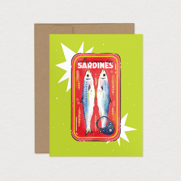 Mimosa Design Carte Souhaits Sardines