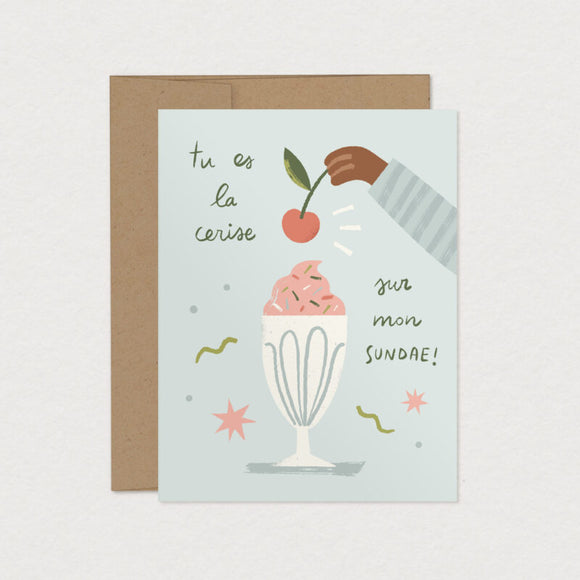Mimosa Design Carte Souhaits Sundae Cerise