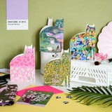 Niaski Carte De Souhait Klimt Cat Floral Multicolore