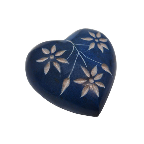 Cœur Bleu en Pierre à Savon
