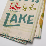 Linge à Vaisselle - Écriture Life is better by the lake , pagais