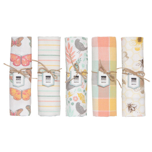 Now Designs Linges À Vaisselle Bees & Butterflies Tea Towels