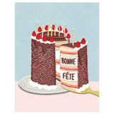 Page and Willow - Carte de voeux - Cake Slice Bonne Fête Gros Plan