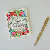 Page and Willow - Carte florale Joyeuse St-Valentin Et Crayon