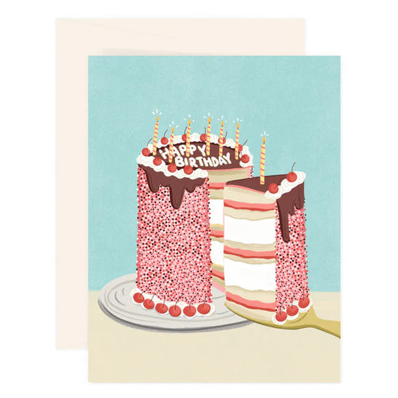 Paige And Willow Cake Slice Happy Birthday Card