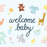 Paige & Willow - Carte De Souhaits - Welcome Baby Gros Plan