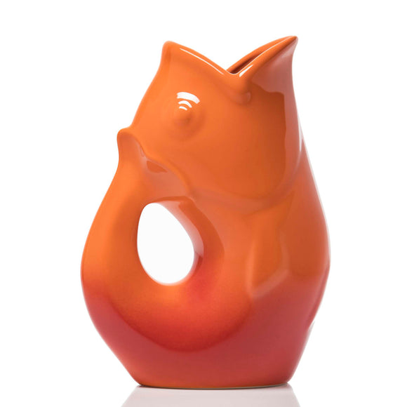 Pichet Gurgle Pot Ombre Rouge en forme de poisson qui fait glou glou format moyen