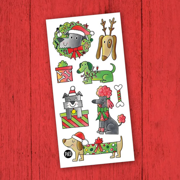 Tatouages temporaires - Chiens de Noël