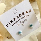 Pika_Bear-Boucle d'oreilles champignon porcelaine bleu packaging