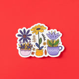 RippleSplash Studio - Autocollant - Fleur dans des tasses