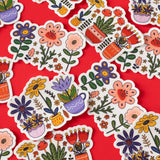 RippleSplash Studio - Autocollant - Fleur dans des tasses
