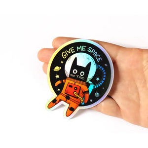 RippleSplash Studio - Autocollant Holographique Give Me Space Chat Tailles