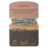 Scout Curated Wears-Stone Stack Bracelet-Necklace Blue Howlite Gold Packaging