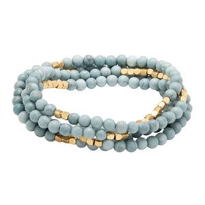 Scout Curated Wears-Stone Stack Bracelet-Necklace Blue Howlite Gold