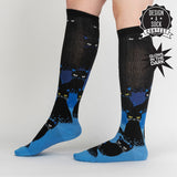 Sock It To Me Bas Genoux Cats in the Dark Knee High Socks Sur Jambe