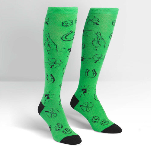 Sock It To Me Bas Genoux Chanceux Lucky Knee High Socks