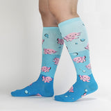 Sock It To Me Bas Genoux Dancing Axolotl Knee High Socks Sur Jambe