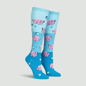 Sock It To Me Bas Genoux Dancing Axolotl Knee High Socks