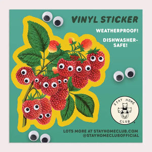 Stay Home Club- Autocollant Framboise Googly Eyes Packaging