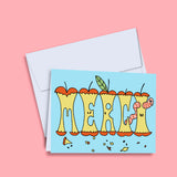 Studio Toute Carte De Souhaits Merci En Pommes Sur Fond Rose