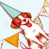 Valérie Boivin - Carte de souhaits chien d'anniversaire Gros Plan