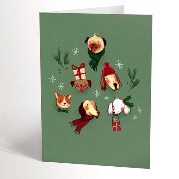 Valerie Boivin Carte De Souhaits Sapin De Chiens