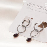 Vintage GLory 22-Boucle d 'oreille Laura Argent-Aubergine Close Up