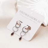 Vintage GLory 22-Boucle d'oreille Laura Argent-Aubergine