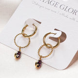 Vintage GLory 22-Boucle d'oreille Laura Or-Aubergine Close Up