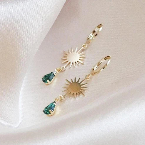 Vintage Glory 22-Boucle d'oreille Celeste-Emeraude
