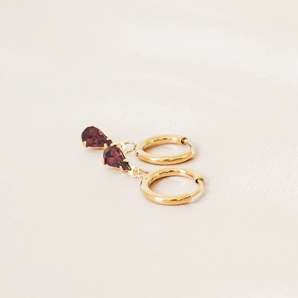 Vintage Glory 22-Boucle d'oreille Olivia Egg Plant-Or