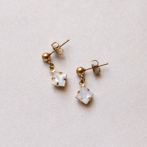 Vintage Glory 22 - Boucles D'Oreilles - Ivy - Blanc Et Or