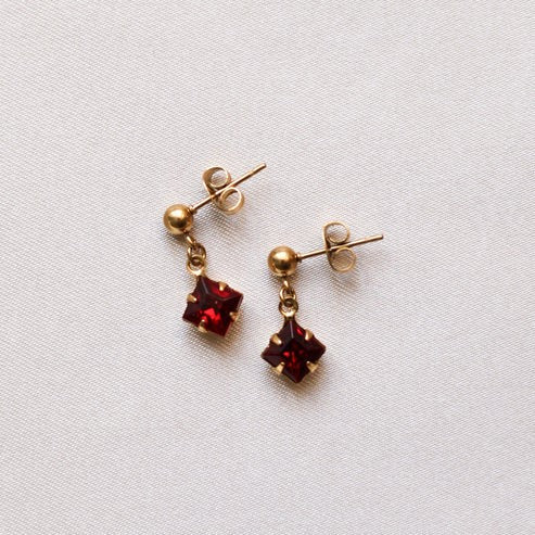 Vintage Glory 22 - Boucles D'Oreilles - Ivy - Rouge Et Or