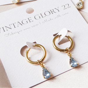 Vintage Glory 22 Boucle d'oreille Olivia AigueMarine Or