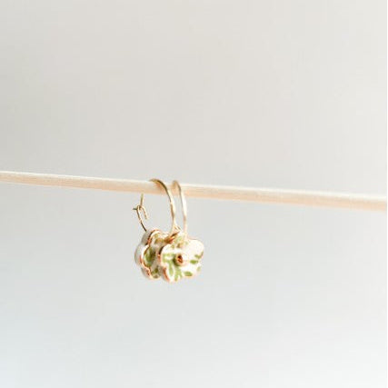 Wambra Ceramics boucles d'oreilles Coquelicot vert