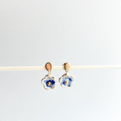 Wambra Boucles d'oreilles en céramique - Coquelicot moucheté