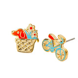 Yellow Owl Workshop - Boucle d'oreille - Velo et chien