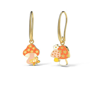 Yellow Owl Workshop- Boucle d'oreilles Papillons Champignon