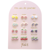 Yuko B. - Boucles d'oreilles en céramique - Un An De Poésie Fruitée - YB-500-287 - De Face