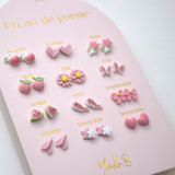 Yuko B. - Boucles d'oreilles en céramique - Un An De Poésie Rose - YB-500-222 - Plan Rapproché