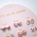 Yuko B. - Boucles d'oreilles en céramique - Un An De Poésie Rose - YB-500-222 - Zoom In