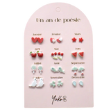 Yuko B. - Boucles d'oreilles en céramique - Un An De Poésie Rouge - YB-500-223 - De Face