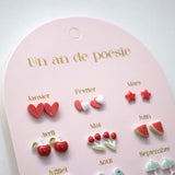 Yuko B. - Boucles d'oreilles en céramique - Un An De Poésie Rouge - YB-500-223 - Gros Plan Rapproché
