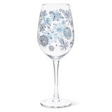 Abbott Verre À Vin A Pied Flocons de Neige Bleus Wine Glass Blue Snowflakes Gobelet 1