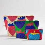Baggu - Go Pouch Set - Electric Strawberries 1