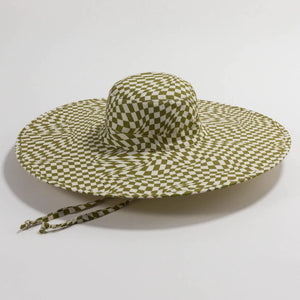 Baggu - Packable Sun Hat - Chapeau Pliable - Moss Trippy Checker 1